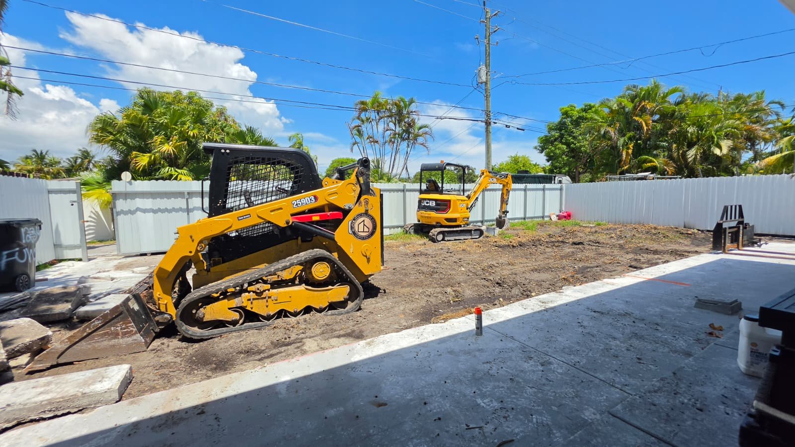 2Bro Construction excavation and demolition equipment on a South Florida jobsite